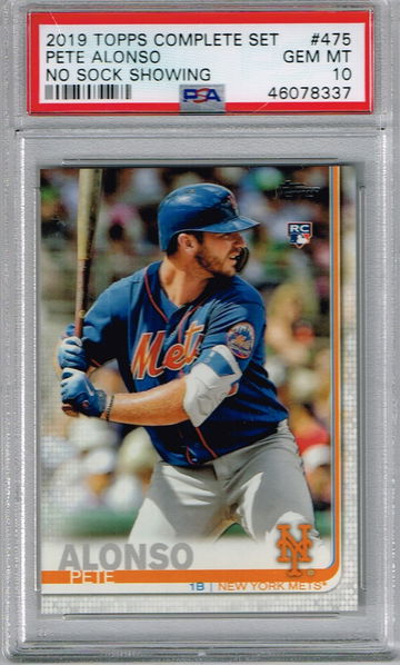 2019 TOPPS COMPLETE SET NO SOCK PETE ALONSO PSA 10 RC