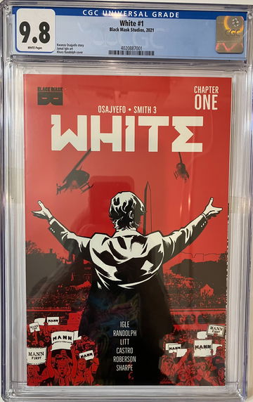 WHITE # 1 BLACK MASK STUDIOS 2021 CGC 9.8 WHITE PAGES SHARP COMIC!!