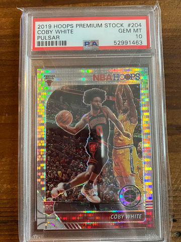2019 Hoops Premium Stock Coby White Pulsar #204 PSA 10
