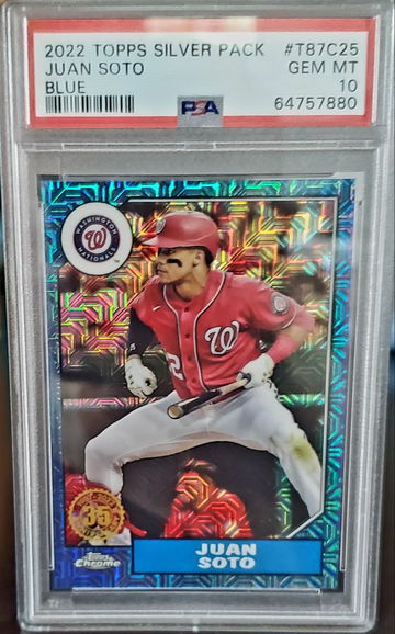 PSA 10 2022 Topps Series 1 Silver Pack Mojo Jaun Soto Blue Mojo  /150