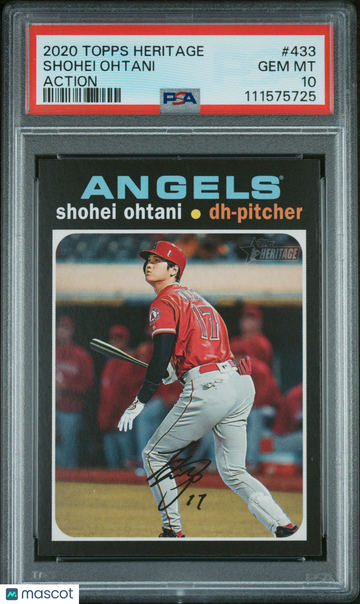 2020 Topps Heritage Shohei Ohtani #433 Action PSA 10