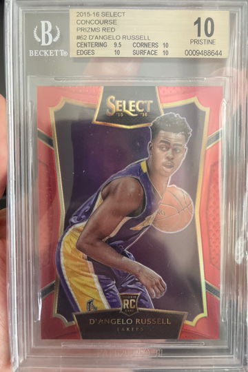 D’Angelo Russell BGS 10 pristine select concourse rc prizm red 72/149