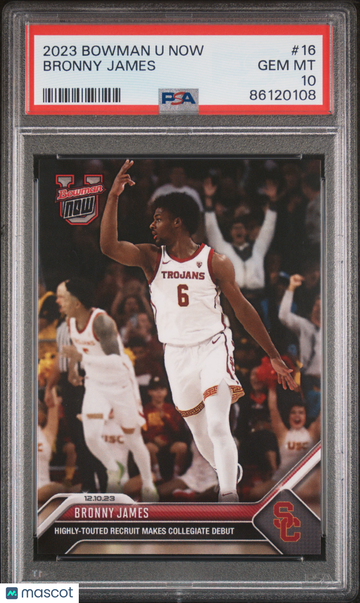 2023 Bowman U Now Bronny James #16 PSA 10
