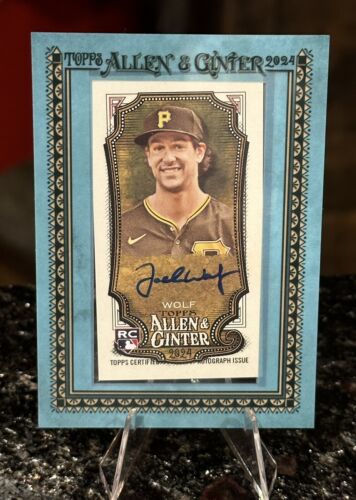 2024 Topps Allen & Ginter JACKSON WOLF RC #50/50 ! AQUA Mini Framed AUTO Pirates