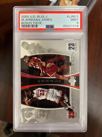 2005 UD MJ LJ Lebron James Michael Jordan BOnus Pack PSA 9