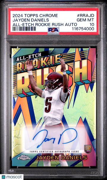 2024 Topps Chrome Chrome All-Etch Rookie Rush Autographs Jayden Daniels #RRAJD PSA 10