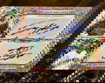 JACKSON HOLLIDAY JACKSON CHOURIO RC 2024 Bowman Sterling DUAL AUTO Rose Gold /15