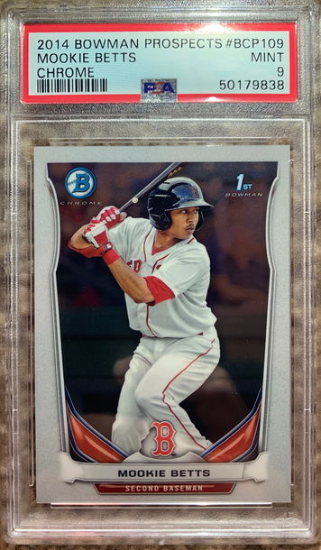 2014 Bowman Prospects Mookie Betts Chrome PSA 9 MINT #BCP109