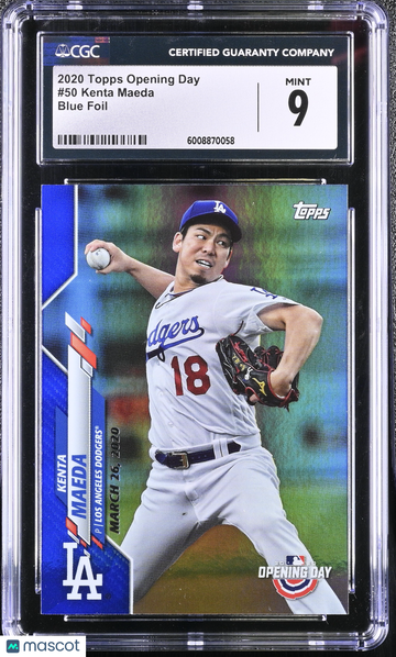 2020 Topps Opening Day Kenta Maeda #50 Blue Foil CGC 9