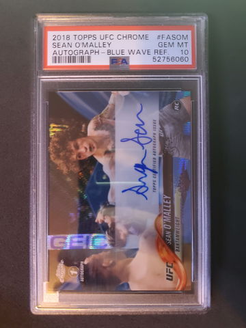 2018 Topps UFC Chrome Blue Wave Refractor Auto 73/75 Sean O'Malley PSA 10! POP 3!