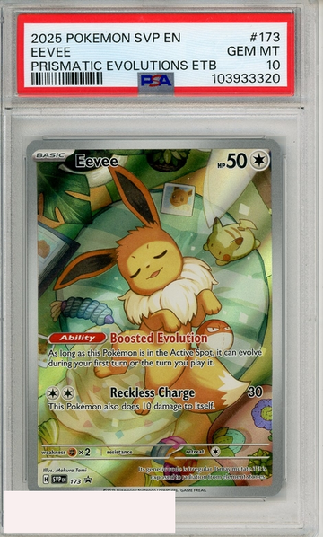2025 POKEMON SVP EN-SV BSP EEVEE #173 PRISMATIC EVOLUTIONS ETB PSA 10