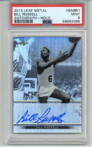 2012 LEAF METAL AUTOGRAPH HOLO #BABR1 BILL RUSSELL CELTICS LE 10/50 PSA 9 LOW POP