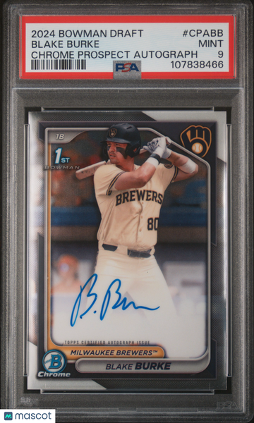 2024 Bowman Draft Chrome Prospect Autographs Blake Burke #CPABB PSA 9