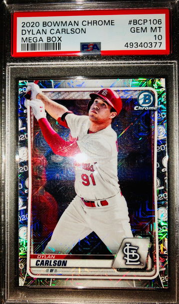 2020 Dylan Carlson Bowman Chrome Mega Box Refractor PSA 10 BCP106