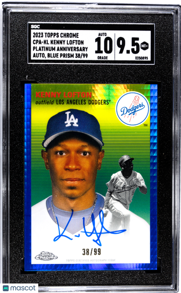 2023 Topps Chrome Platinum Anniversary Kenny Lofton #CPA-KL Autograph Blue Prism Refractor SGC 9.5 Auto 10