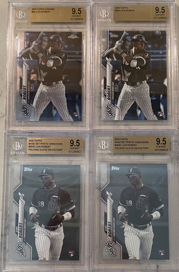 2020 Topps Luis Robert RC lot 9.5 gem mint chrome series 2 and variation