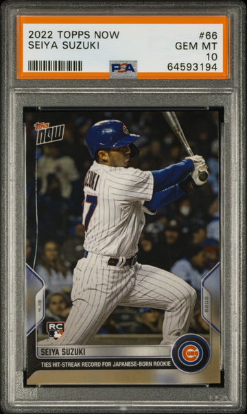 💎⚾️ 2022 Topps Now #66 SEIYA SUZUKI PSA 10 GEM MINT 1ST MLB RC CARD 🧨👻 CUBS🐻