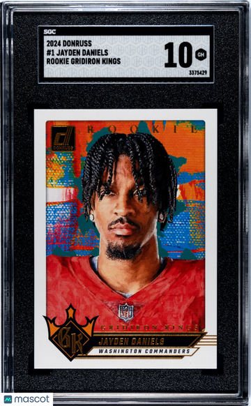 2024 Donruss Jayden Daniels #1 Rookie Gridiron Kings SGC 10