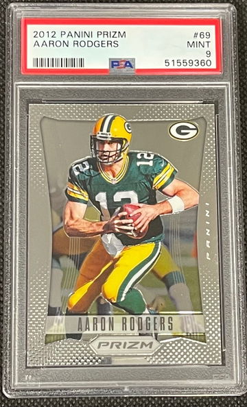2012 Panini Prizm Aaron Rodgers PSA 9 Mint Packers 1st Prizm