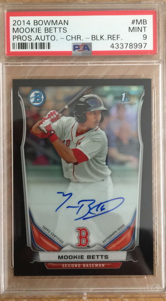 Mookie Betts Black Refractor auto /99 PSA 9 