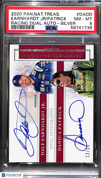 2020 Panini National Treasures Racing Dual Autographs Patrick Earnhardt JR #DADD Silver PSA 8