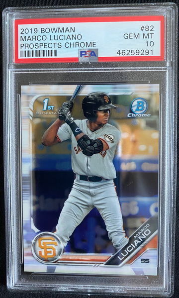 2019 Bowman Chrome Marco Luciano Rookie RC #82 PSA 10 Gem Mint!!!