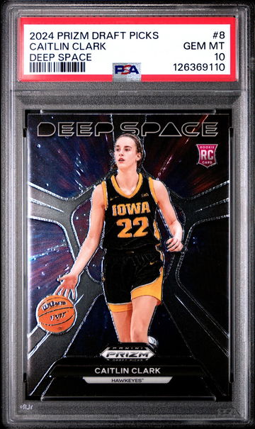 2024 Panini Prizm Draft Picks Deep Space Caitlin Clark #8 PSA 10