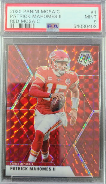 2020 Panini Mosaic Patrick Mahomes Red Mosaic /80 PSA 9