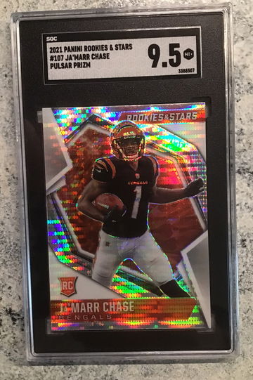 2021 Panini Rookies & Stars #107 Ja'Marr Chase Pulsar Prizm SGC 9.5