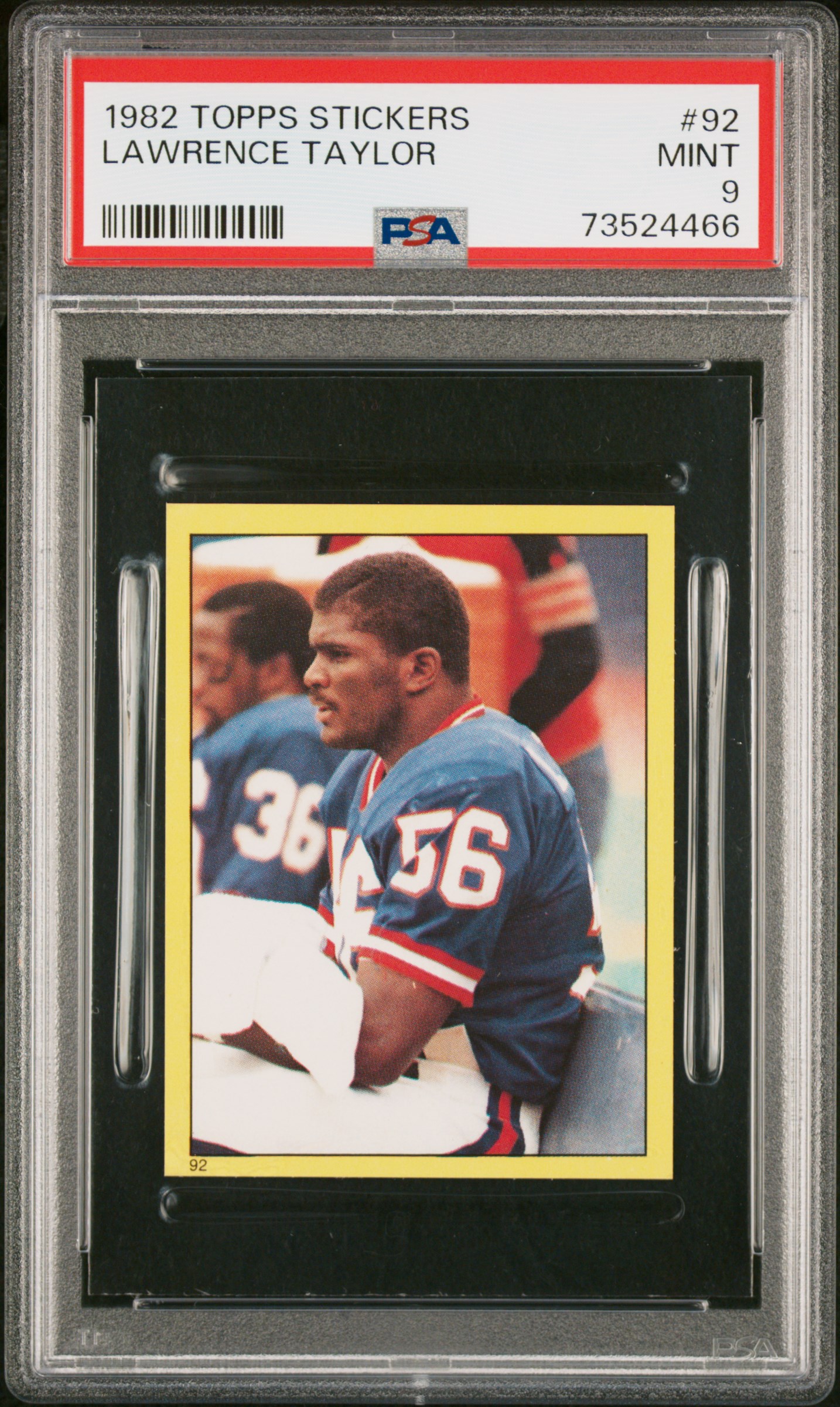1982 Topps Stickers Football Lawrence Taylor #92 PSA 9 73524466