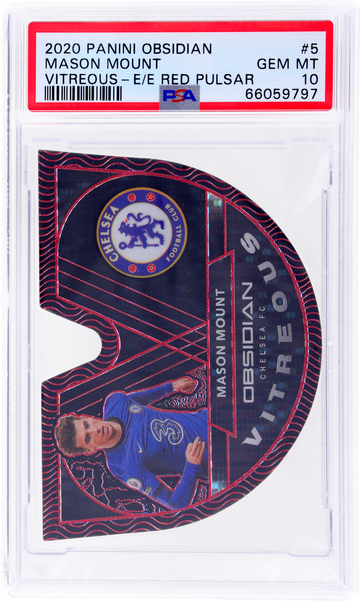 2020 Panini Obsidian Vitreous Red Pulsar Mason Mount #5 /28 PSA 10