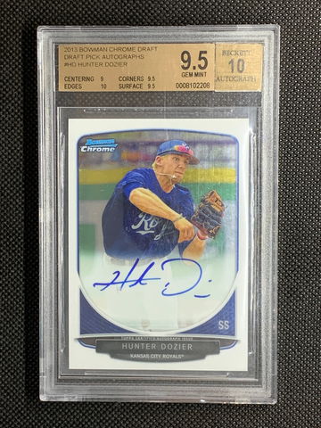 2013 Bowman Chrome Draft HUNTER DOZIER Autograph BGS 9.5 Gem Mint
