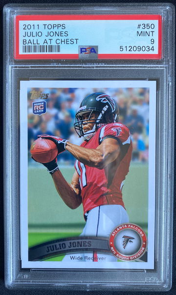 2011 Topps Julio Jones Rookie RC Ball At Chest #350 PSA 9! 