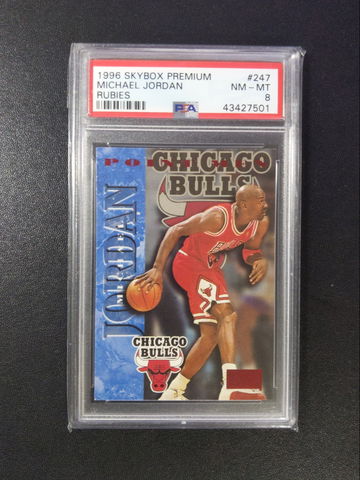 1996 Skybox Premium Rubies #247 Michael Jordan PSA 8