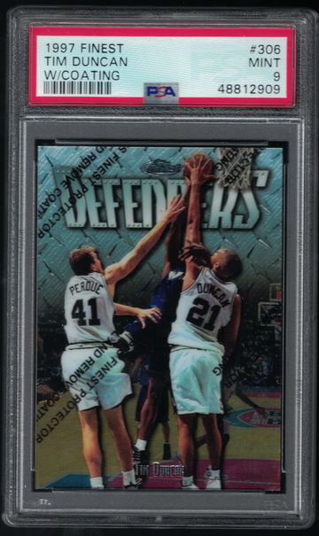 1997 Finest #306 Tim Duncan w/ Coating PSA 9