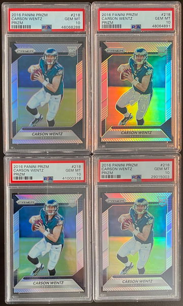 2016 Carson Wentz Prizm PSA 10 - Lot of 4