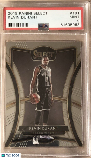 Kevin Durant 2019 Panini Select #191 Premier Level PSA 9 MINT Brooklyn Nets 🏀