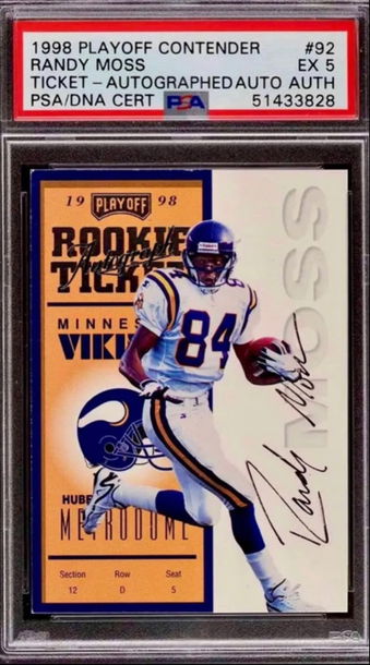 1998 Contenders Randy Moss Rookie Ticket Auto PSA 5 Pop 2