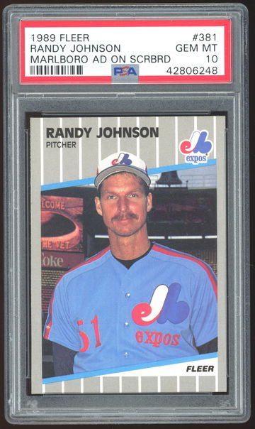 1989 Fleer Randy Johnson Marlboro Ad On Scrbrd PSA 10 GEM MINT