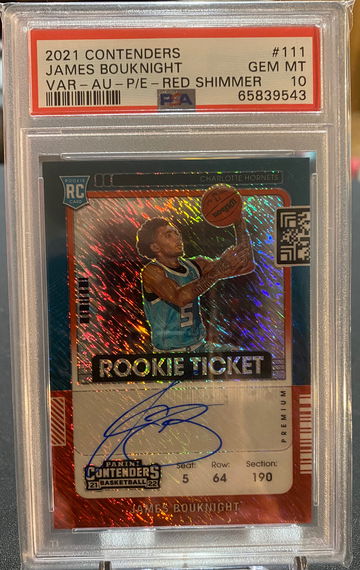 2021 panini Contenders James Bouknight red shimmer variation /5 PSA 10