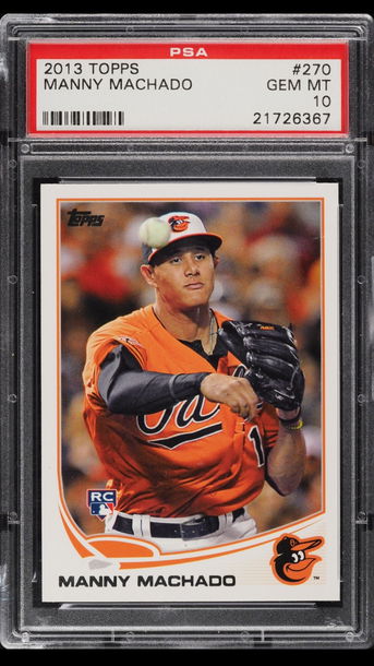 2013 Topps #270 Fielding Manny Machado PSA 10 RC Rookie Card