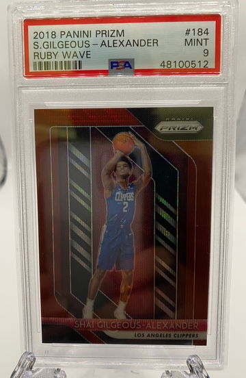 2018 Panini Prizm Shai Gilgeous-Alexander Ruby Wave ROOKIE #184 PSA 9 MINT
