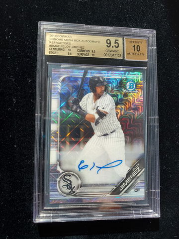 2019 Bowman Mega Box Refractor Auto Eloy Jimenez BGS 9.5