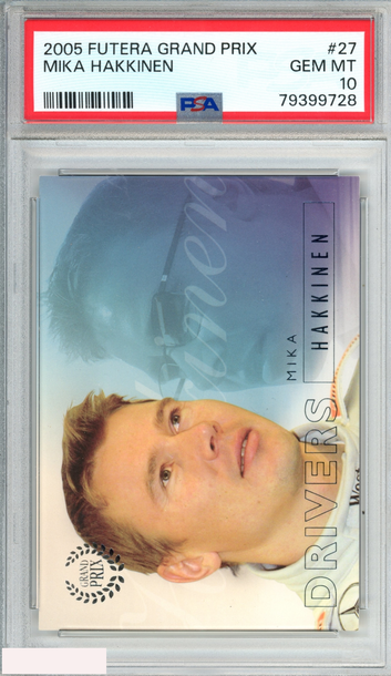 2005 FUTERA GRAND PRIX MIKA HAKKINEN #27 POP 2 PSA 10 GEM MT