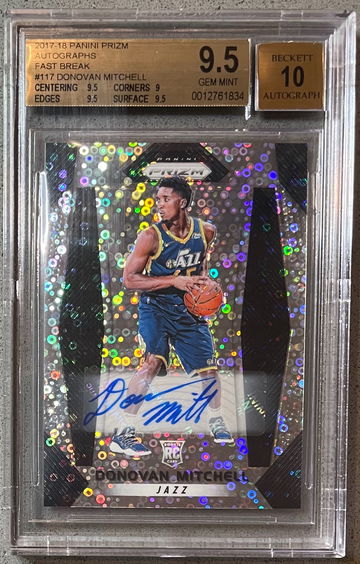 2017-18 Prizm Fast Break Auto Donovan Mitchell BGS 9.5