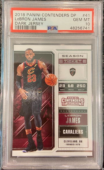 2018 Panini Contenders Draft Picks #41 Lebron James Dark Jersey PSA 10 🔥