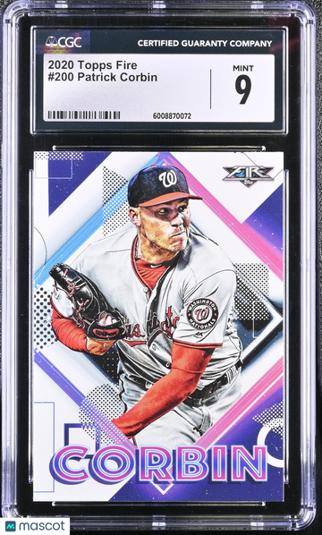 2020 Topps Fire Patrick Corbin #200 CGC 9