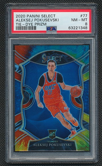 2020 Select Aleksej Pokusevski Tie-Dye Prizm /25 PSA 8