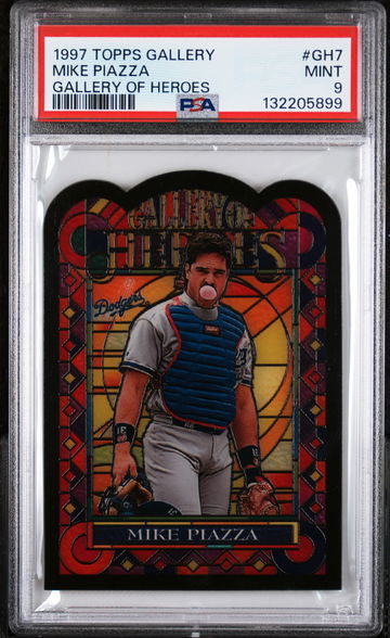 1997 Topps Gallery Gallery of Heroes Mike Piazza #GH7 PSA 9