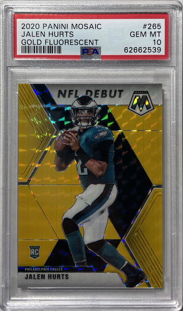 2020 mosaic jalen hurts 19/20 gold psa 10